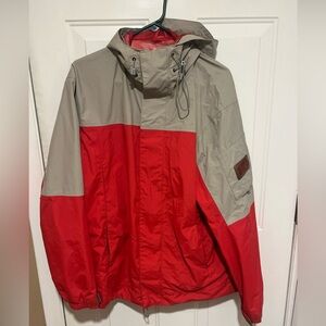 Burton Ronin Jacket Mens Red Snowboard Dry Ride Hooded, Size Large, Vented Sides